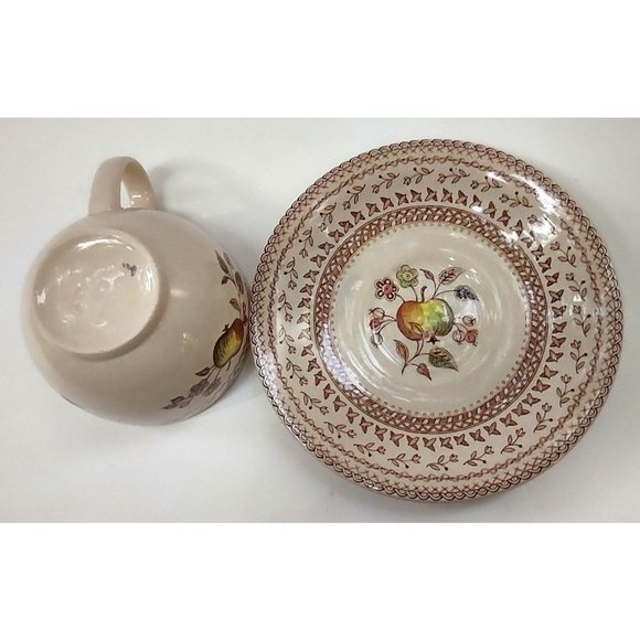 Johnson Brothers Cup and Saucer Fruit Sampler Old Granite Staffordshire England - Picture 4 of 6